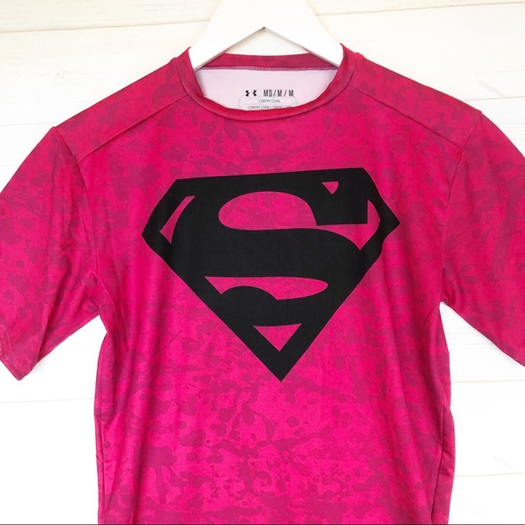 Under Armour Pink Camo Superman Compression Shirt - Picture 2 of 5
